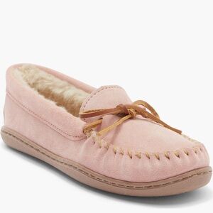 Minnetonka Moccasins Suede Faux Fur Slippers SZ 8
